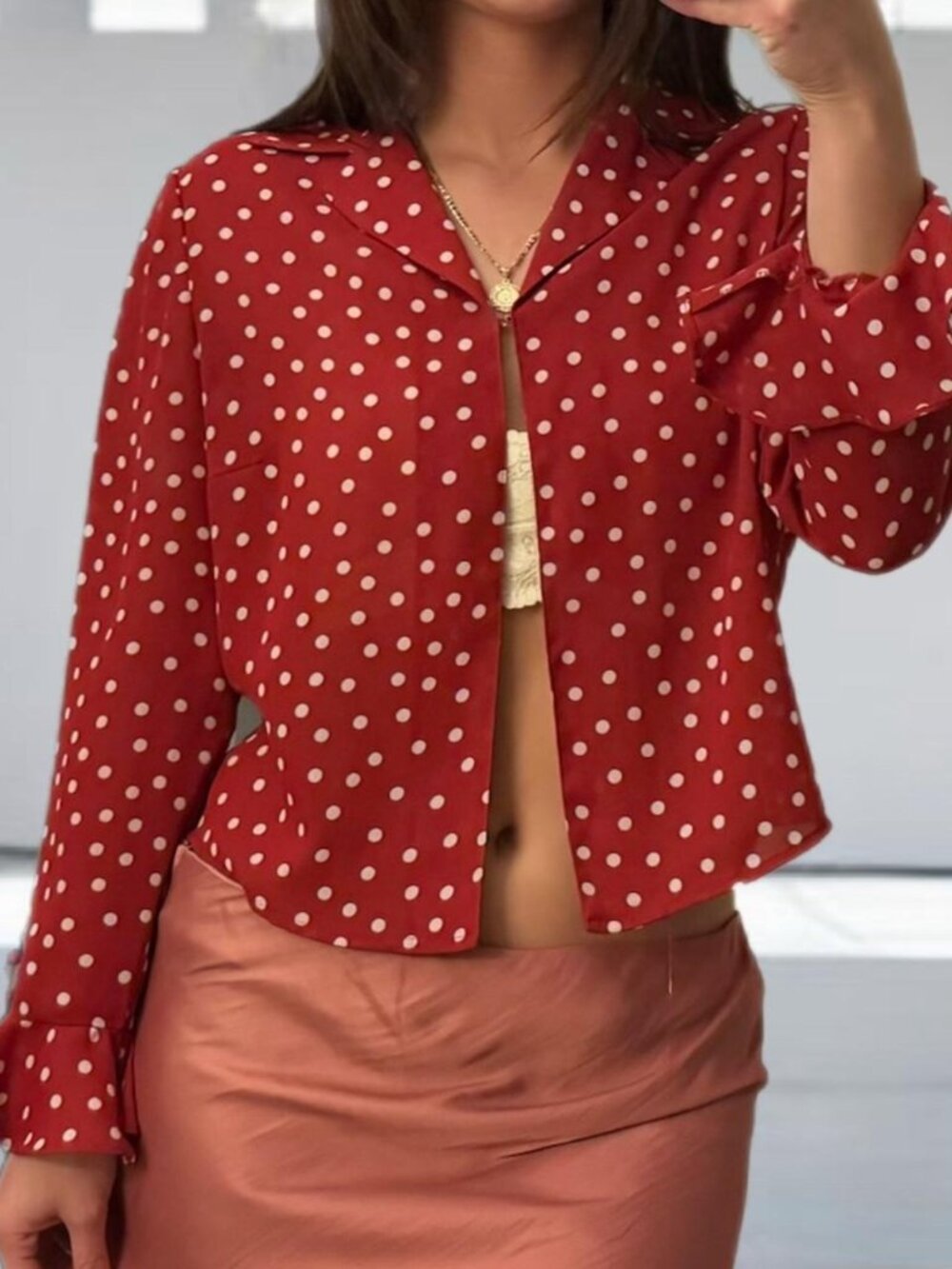 Vintage Lennie LYN Red Polkadot Blouse